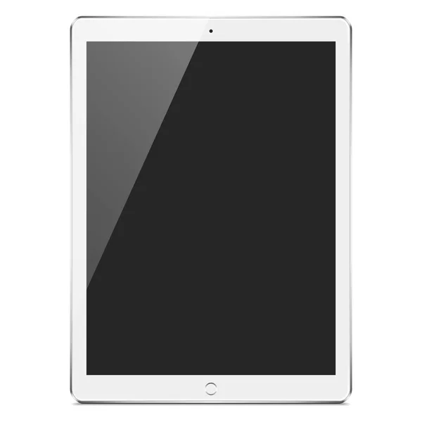 Modèle réaliste de tablette blanche et argentée — Image vectorielle