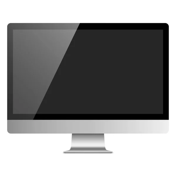 Realistische Desktop-Computer-Monitor-Attrappe — Stockvektor