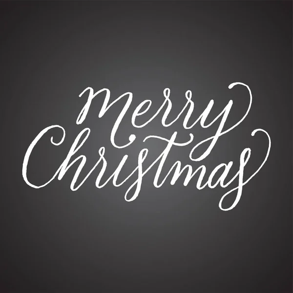 黒板メリー クリスマス 暗い灰色黒板スタイルの背景に分離された休日の手書きメッセージ — ストックベクタ