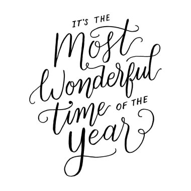 Bu en harika yıl el yazı - beyaz bir arka plan üzerinde izole mesajı tatil zamanı