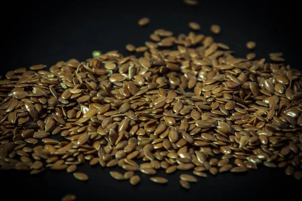 Item Macro Photo Dry Seeds Flax Healthy Diet — ストック写真