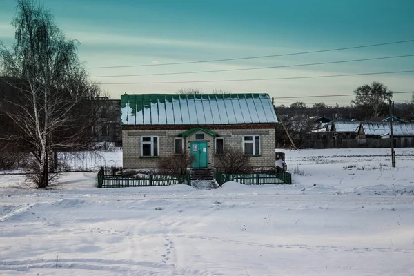 Paisagens Inverno Campo Rússia — Fotografia de Stock