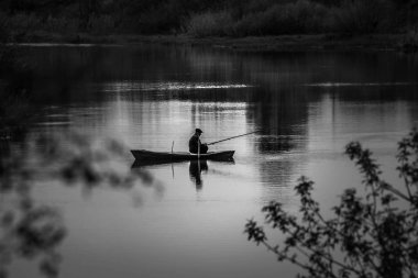 Rusya Federasyonu 'nun Khoper nehri, tekneli manzaralar..