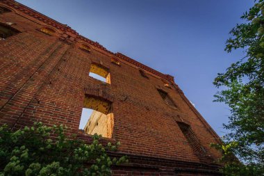 Eski tuğla Morozov değirmenini yok etti. Rusya 'nın Penza bölgesinde bulunmaktadır..