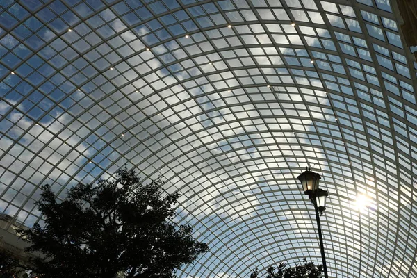 Texture Plafond Verre Bombé Avec Des Plafonds Carrés Sur Fond — Photo