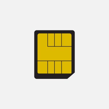 Basit vektör simgesi: nano SIM kartı
