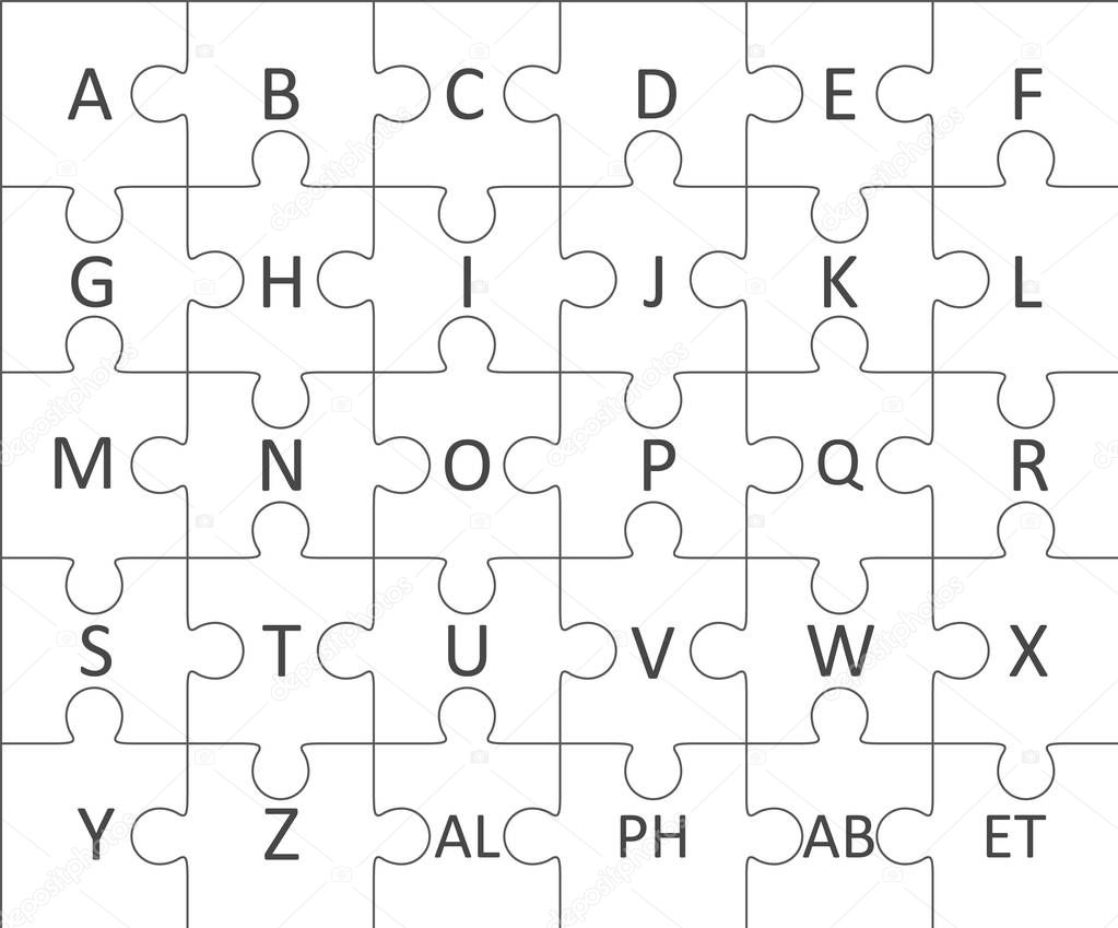 Alphabet puzzle Royalty Free Vector Image - VectorStock