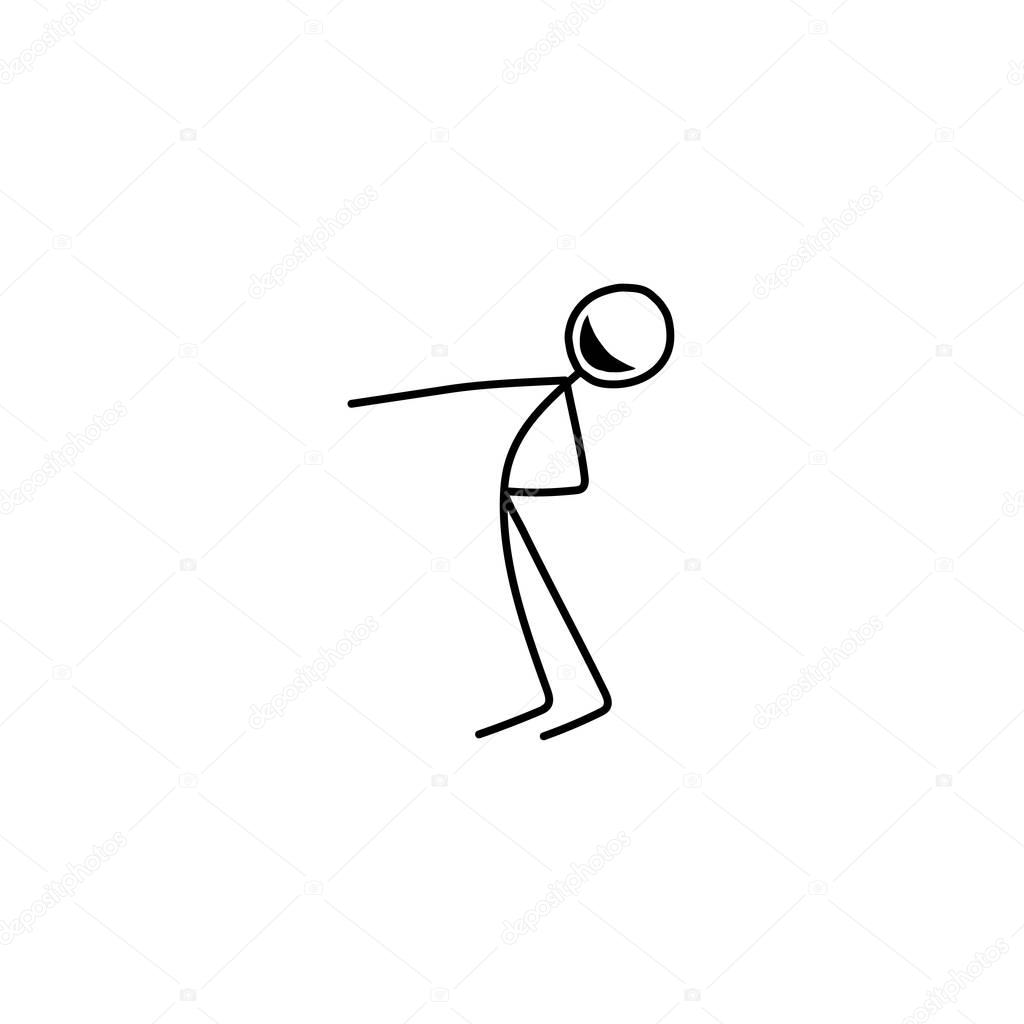 Happy man stick figure vector
