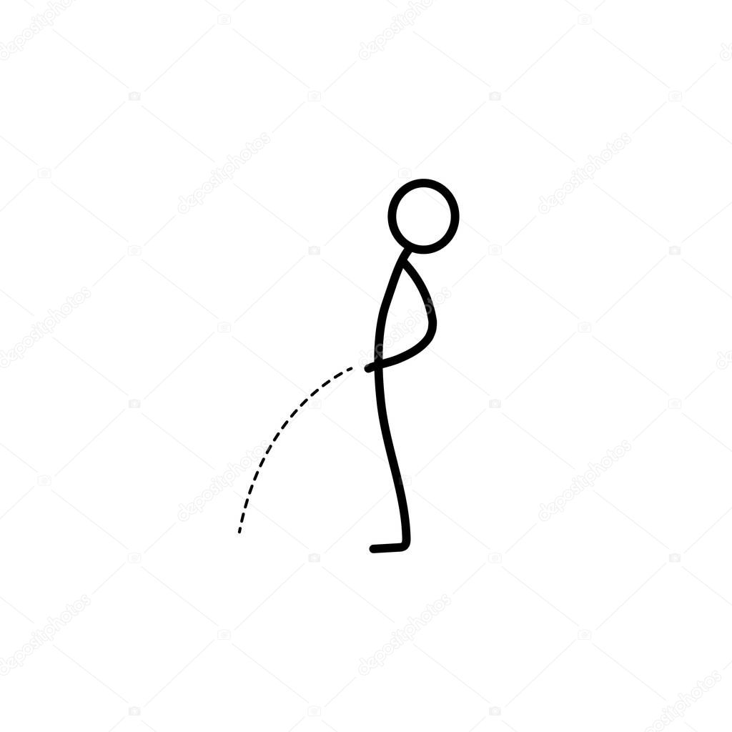 Man pissing stick figure vector