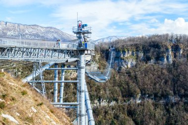 Soçi, Rusya - 18 Ocak 2017: Skypark Aj Hackett Milli Parkı içinde.