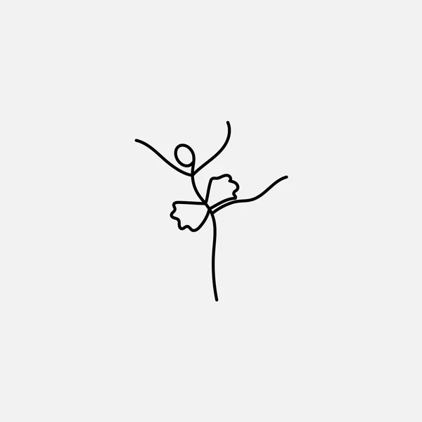 Cartoon icoon van kleine stok figuur balletdanser sketch — Stockvector