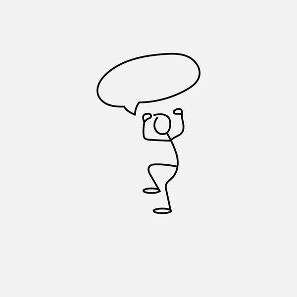 Cartoon icoon van schets stok figuur boos — Stockvector
