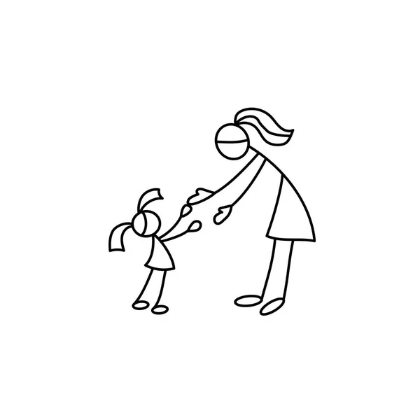 Cartoon-Ikone skizziert kleine Menschen in niedlichen Miniaturszenen. — Stockvektor