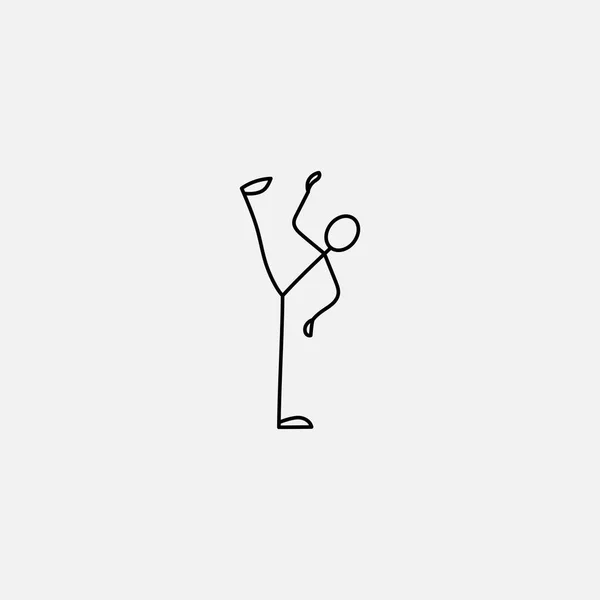 Bastone figura uomo facendo karate — Vettoriale Stock
