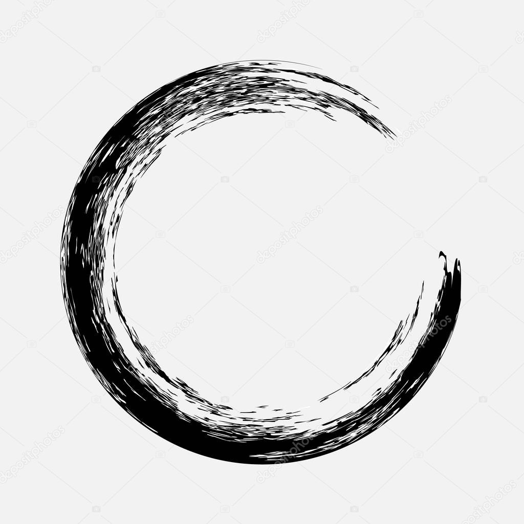 Grunge brush wave nk curved line . Vector design element