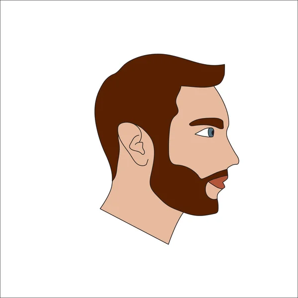Homme avec icône de barbe — Image vectorielle