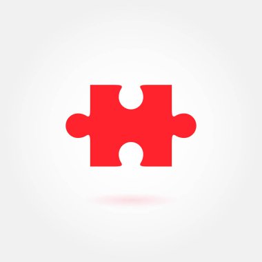Kırmızı parçalı bulmaca vektör simgesi