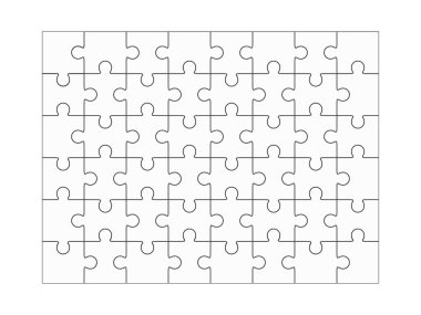 Jigsaw puzzle boş kırk-sekiz vektör parçaları.