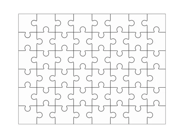 Jigsaw rompecabezas en blanco cuarenta y ocho piezas de vectores . — Archivo Imágenes Vectoriales