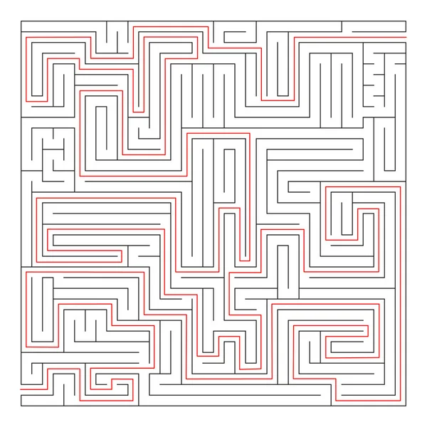 Isolated black square maze labyrinth — Stock Vector