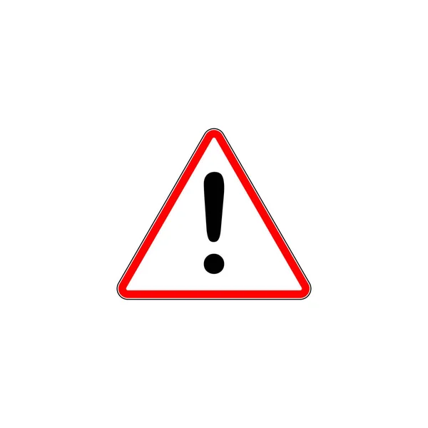 Rode uitroep teken - gevaar driehoek verkeersbord — Stockvector