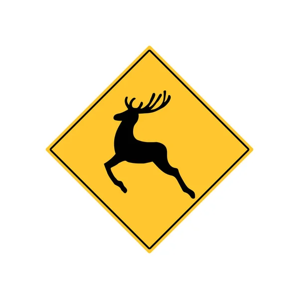 Warnung vor Reh-Verkehrszeichen — Stockvektor