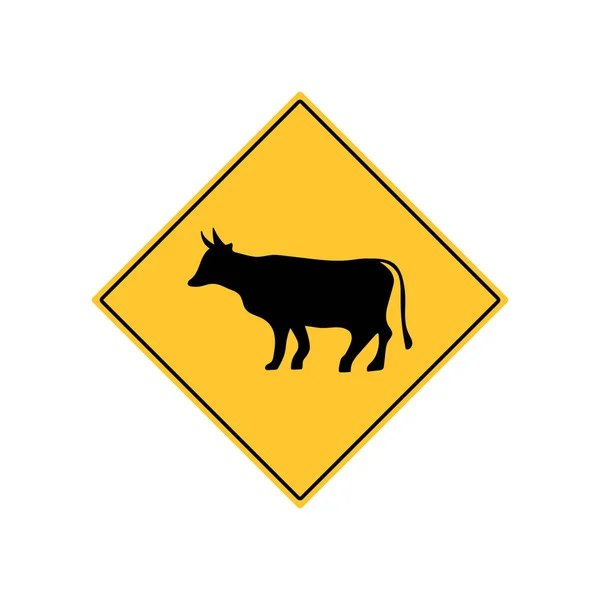Krowa Road Zarejestruj ostrzeżenie — Wektor stockowy
