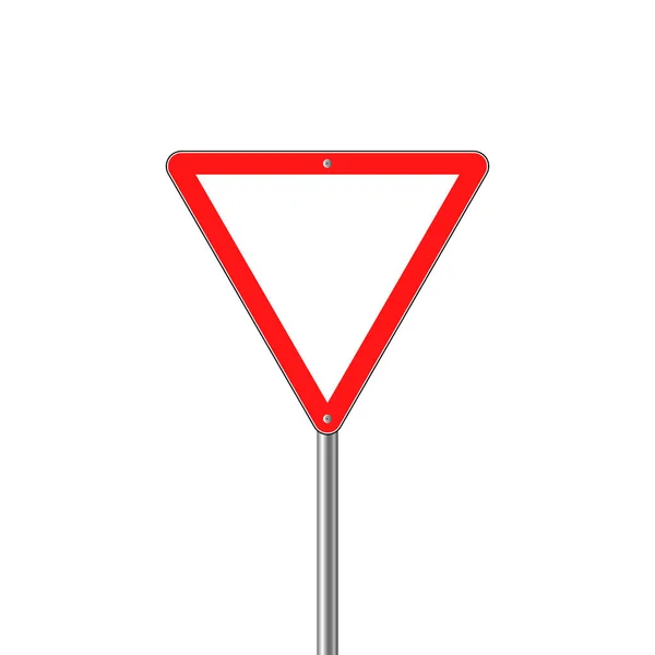 Priority of traffic sign. Give Way — Stock Vector