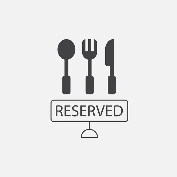 Utensílios e sinal reservado — Vetor de Stock