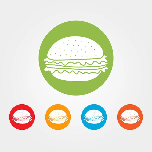 Illustrazione vettoriale icona hamburger — Vettoriale Stock