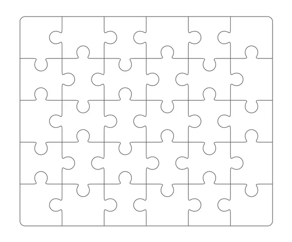 拼图游戏空白 6 x 5 元素，三十岁矢量件. — 图库矢量图片