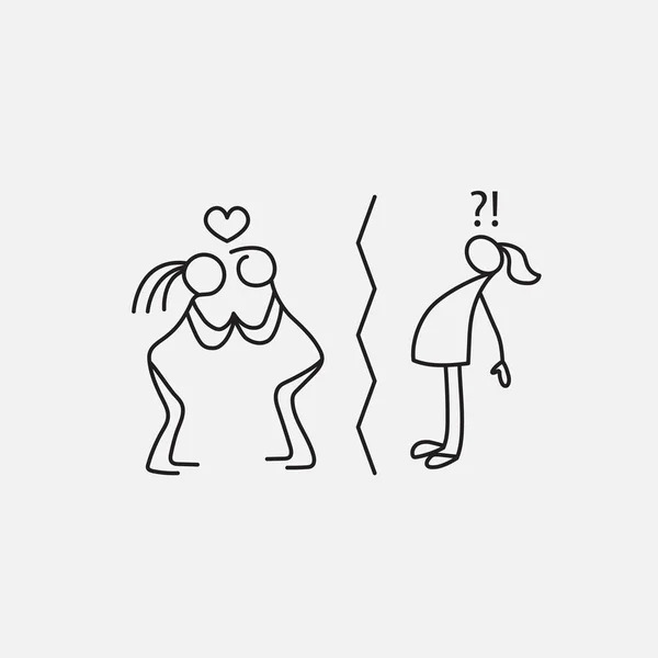 Relatie tussen man en vrouw pictogram — Stockvector