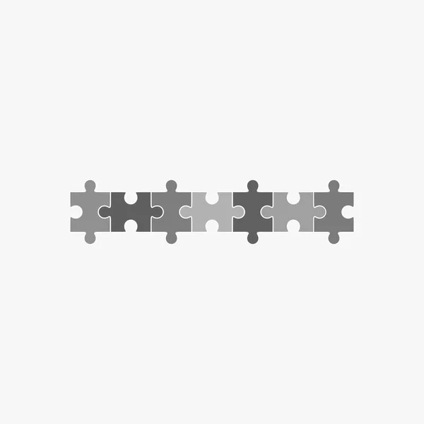 Jigsaw rompecabezas plantilla en blanco siete elementos — Archivo Imágenes Vectoriales