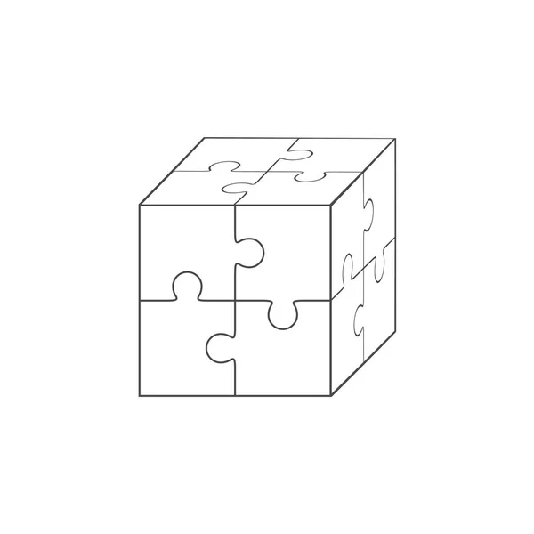 Jigsaw rompecabezas vector en blanco 2x2, cuatro piezas — Vector de stock