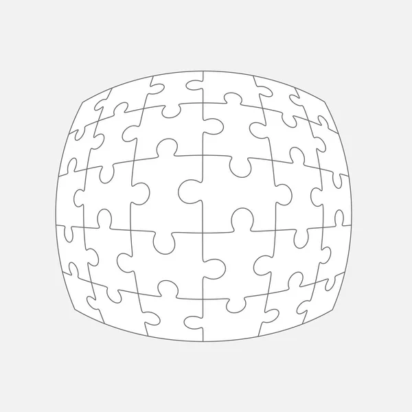Zes puzzel delen, lege vector 6 x 5 stuks — Stockvector