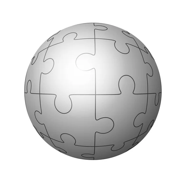 Puzzle sous la forme d'un cercle. Vecteur — Image vectorielle