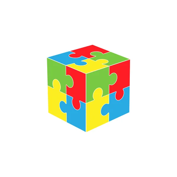 Puzzle puzzle blanc vecteur 2x2, quatre pièces — Image vectorielle