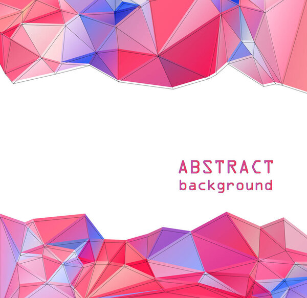 Trendy Polygonal abstract banner or background with copy space.