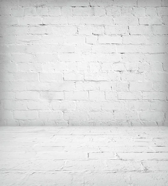 Old brick room interior, blue background — Stock Photo, Image