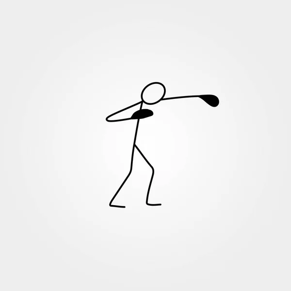 Cartoon pictogram sport stok figuur zwaardvechter — Stockvector