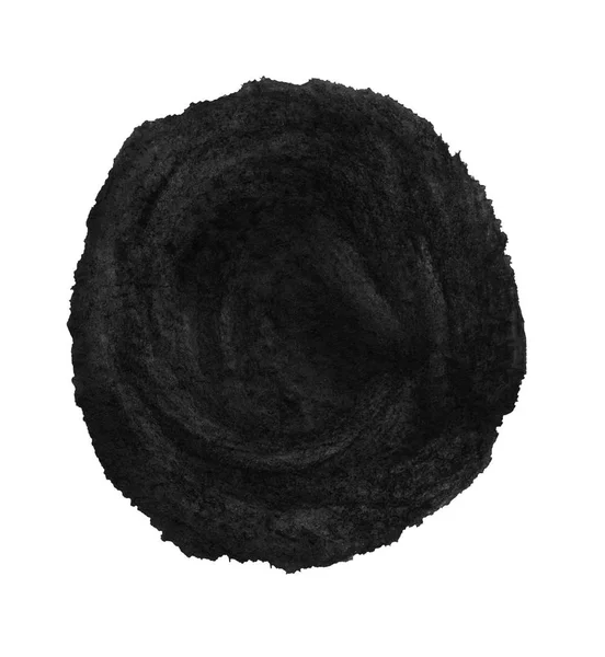 Monochrome cercle noir aquarelle isolé — Photo