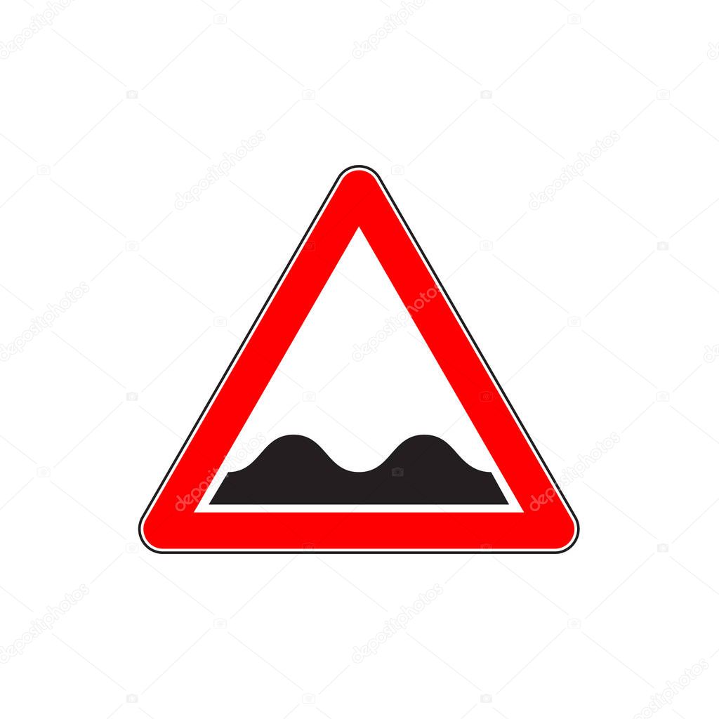 Indicating road sign for Speed Bumps or Uneven Road