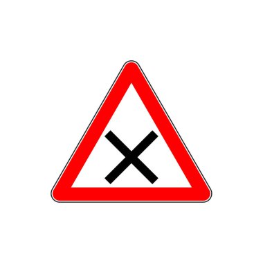 Uyarı yol işareti kavşak için gösteren