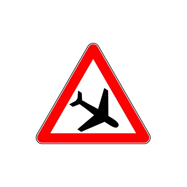 Aviones de vuelo bajo. Señal de advertencia . — Vector de stock