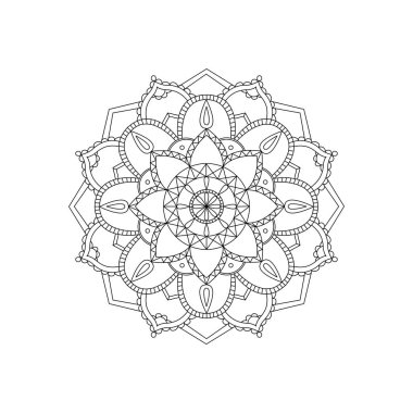 Mandala dekoratif vektör n ve geometrik yuvarlak süs.