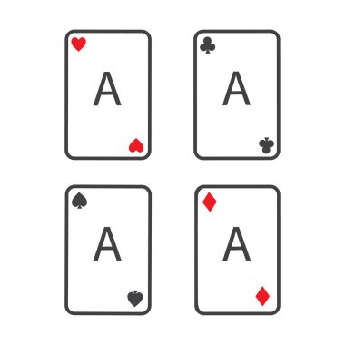 Dört as kart oyunu seti. Poker kazanan el..