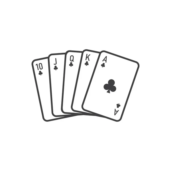 Straight Flush of Clubs de dez para ace - cartas de jogo vetoriais — Vetor de Stock