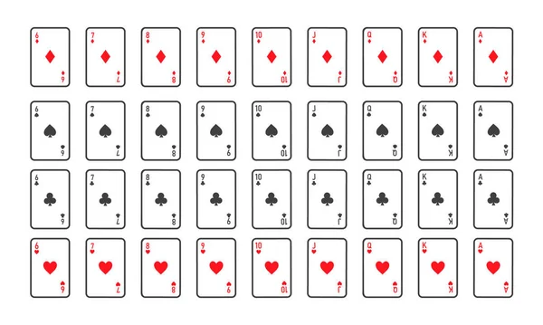 Ensemble de vecteur de cartes à jouer — Image vectorielle