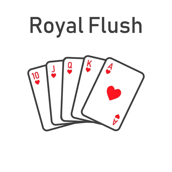 Royal Flush vetor terno combonation poker de dez para ace —  Vetores de Stock