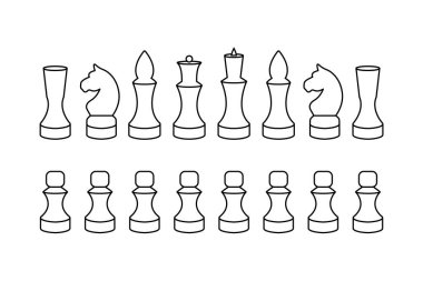 Satranç takımı. Vektör Illustration bölüm 10